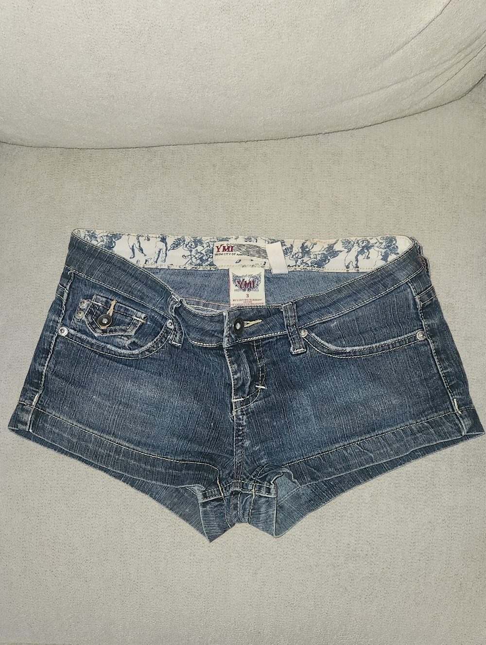 YMI Women's Dark Blue Denim Cutoff Shorts